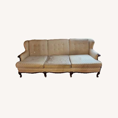 Used Vintage/Antique White Fabric 3+ Seater Sofa for sale on AptDeco