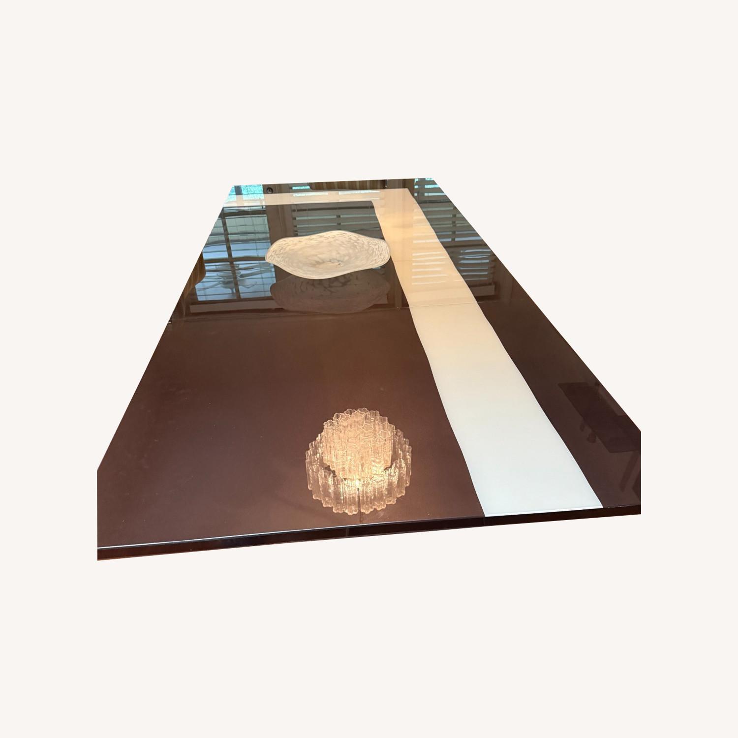 Dark Brown Wood Dining Table - image-0