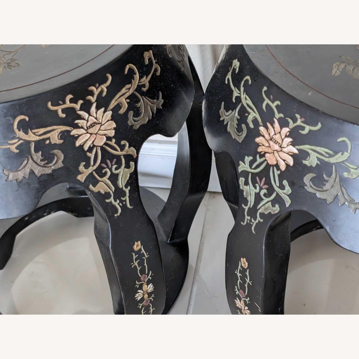 Vintage/Antique Black Wood Side Tables - image-4