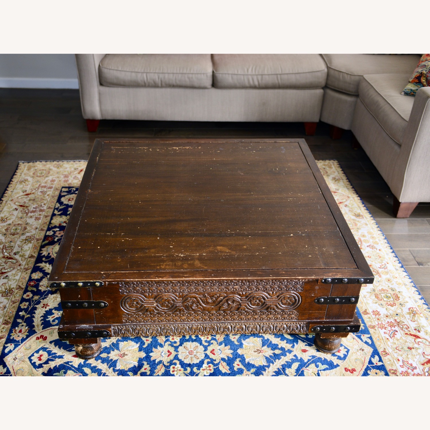 Pier 1 Imports Dark Brown Wood Coffee Table - image-1