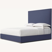 Restoration Hardware Lawson Dark Gray Fabric Queen Bed