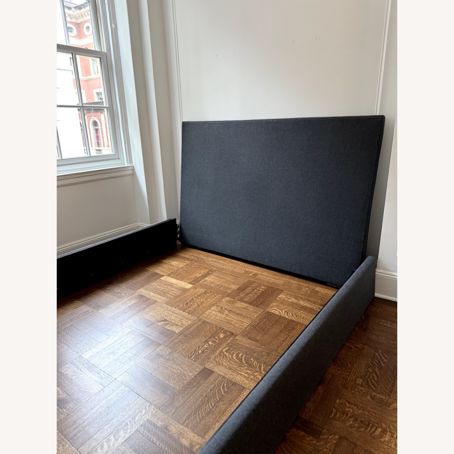 Restoration Hardware Lawson Dark Gray Fabric Queen Bed - image-3