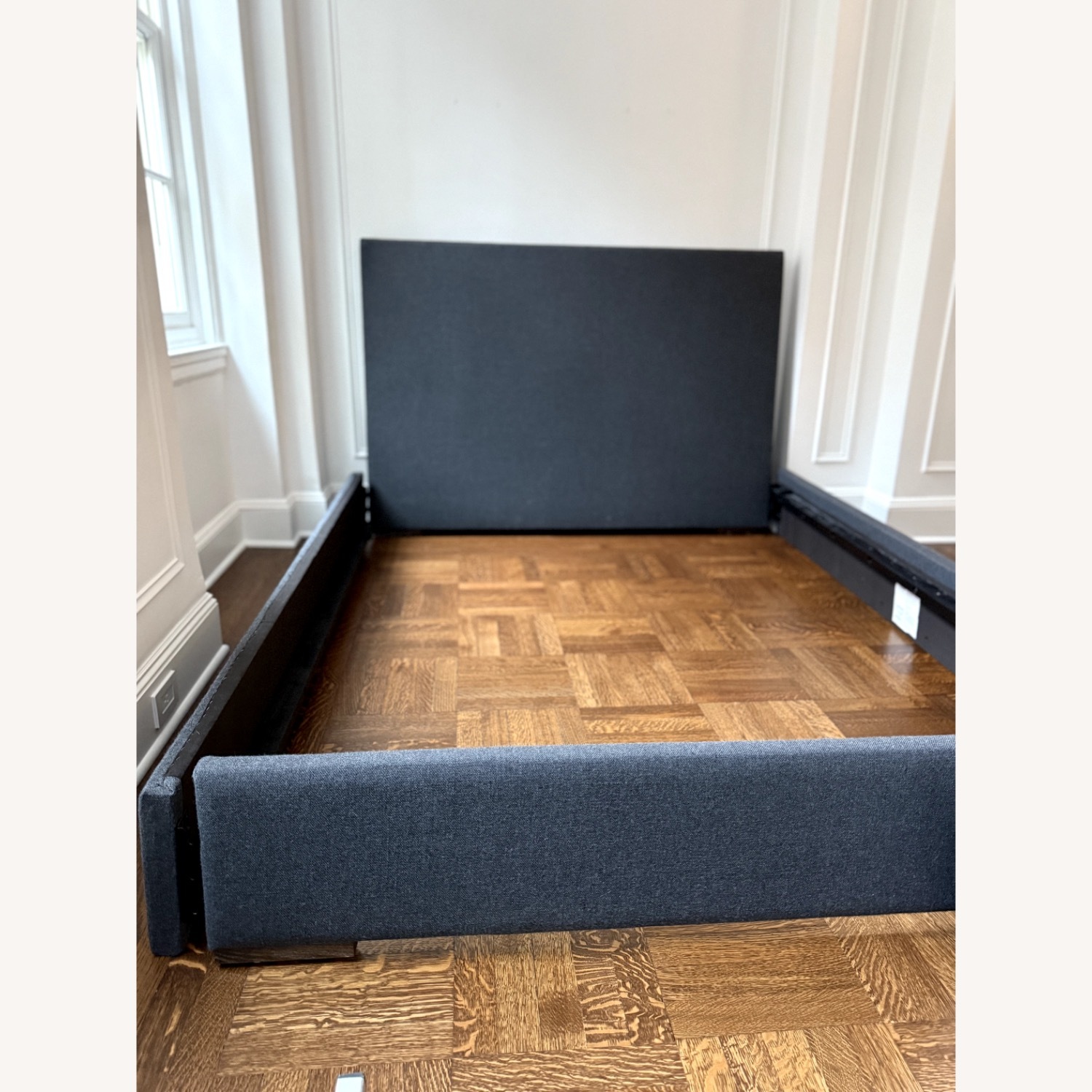 Restoration Hardware Lawson Dark Gray Fabric Queen Bed - image-1