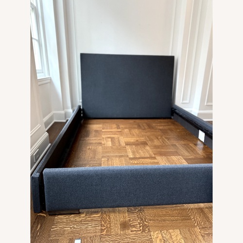 Used Restoration Hardware Lawson Dark Gray Fabric Queen Bed for sale on AptDeco