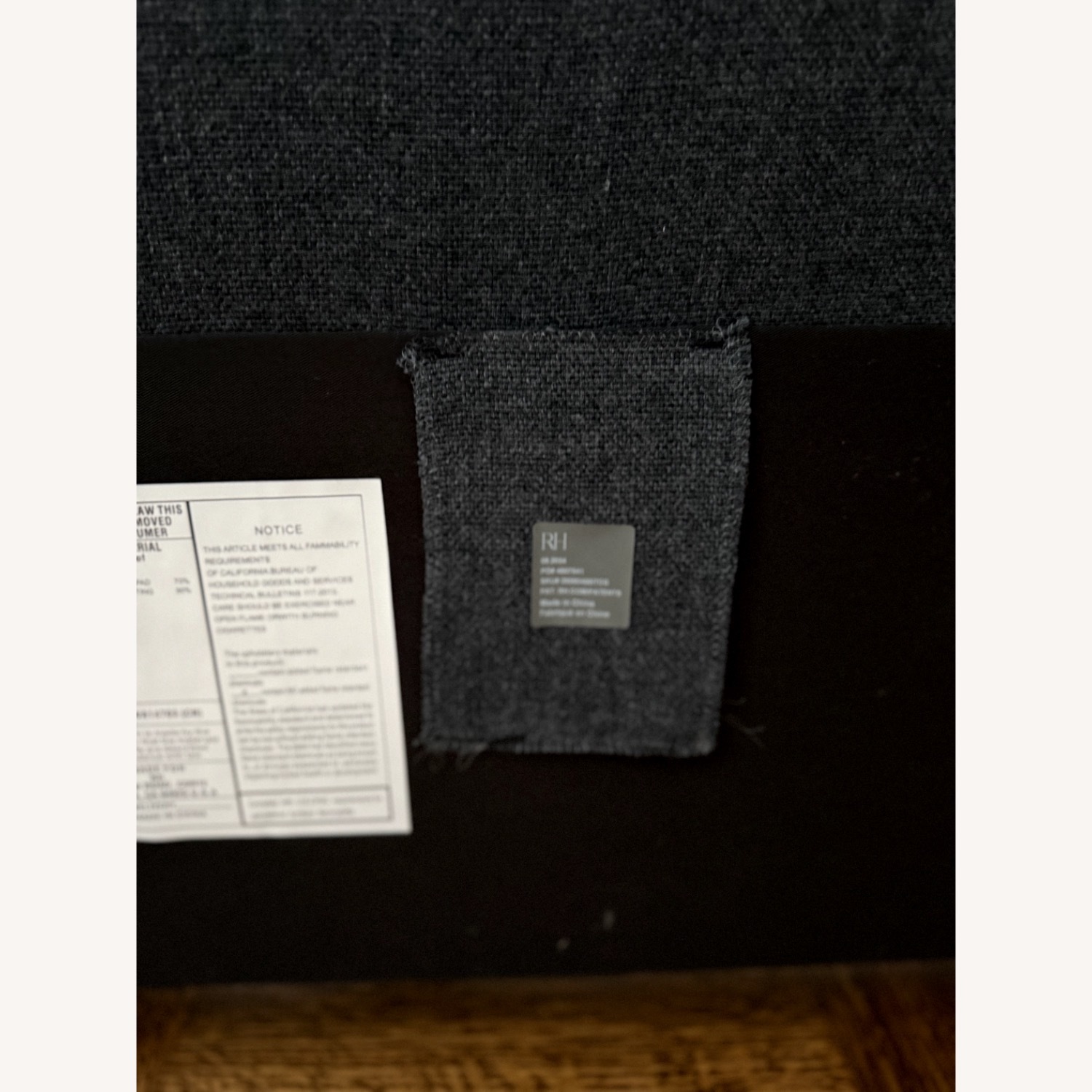 Restoration Hardware Lawson Dark Gray Fabric Queen Bed - image-6