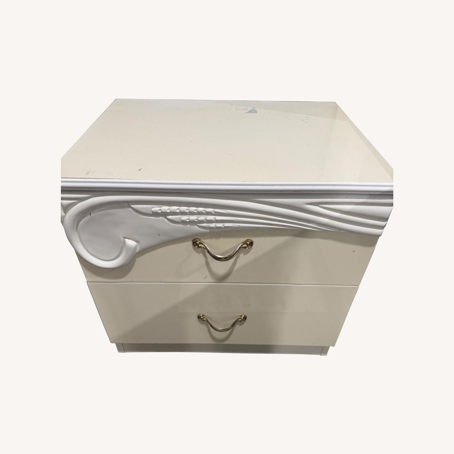 Italian Lacquer Style White Nightstand Set of (2) - image-0