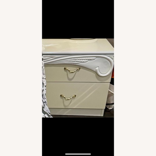 Used Italian Lacquer Style White Nightstand Set of (2) for sale on AptDeco