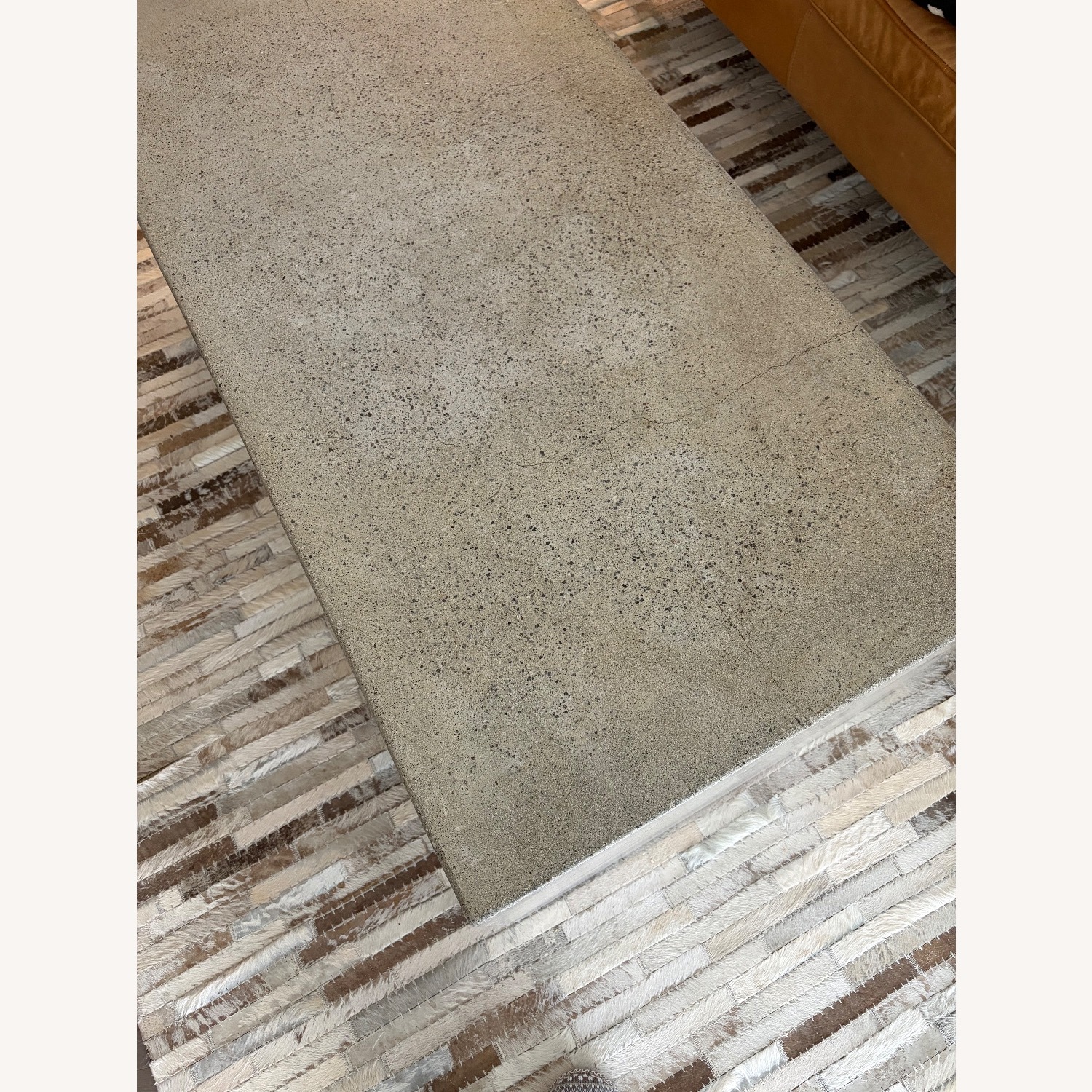 West Elm Light Gray Concrete Coffee Table - image-3