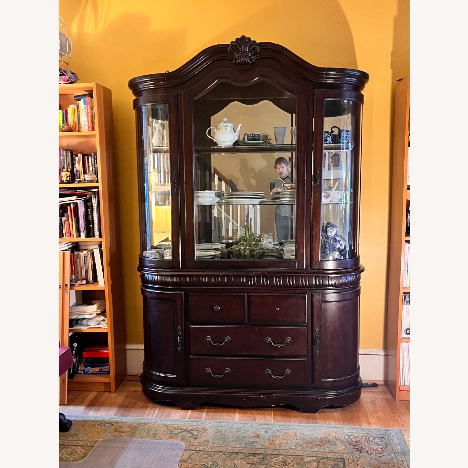 Dark Brown Wood Armoire - image-1
