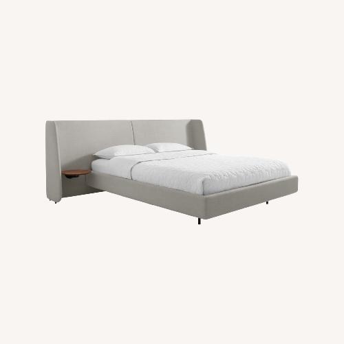 Used Blu Dot Hunker Light Gray Fabric Queen Bed for sale on AptDeco