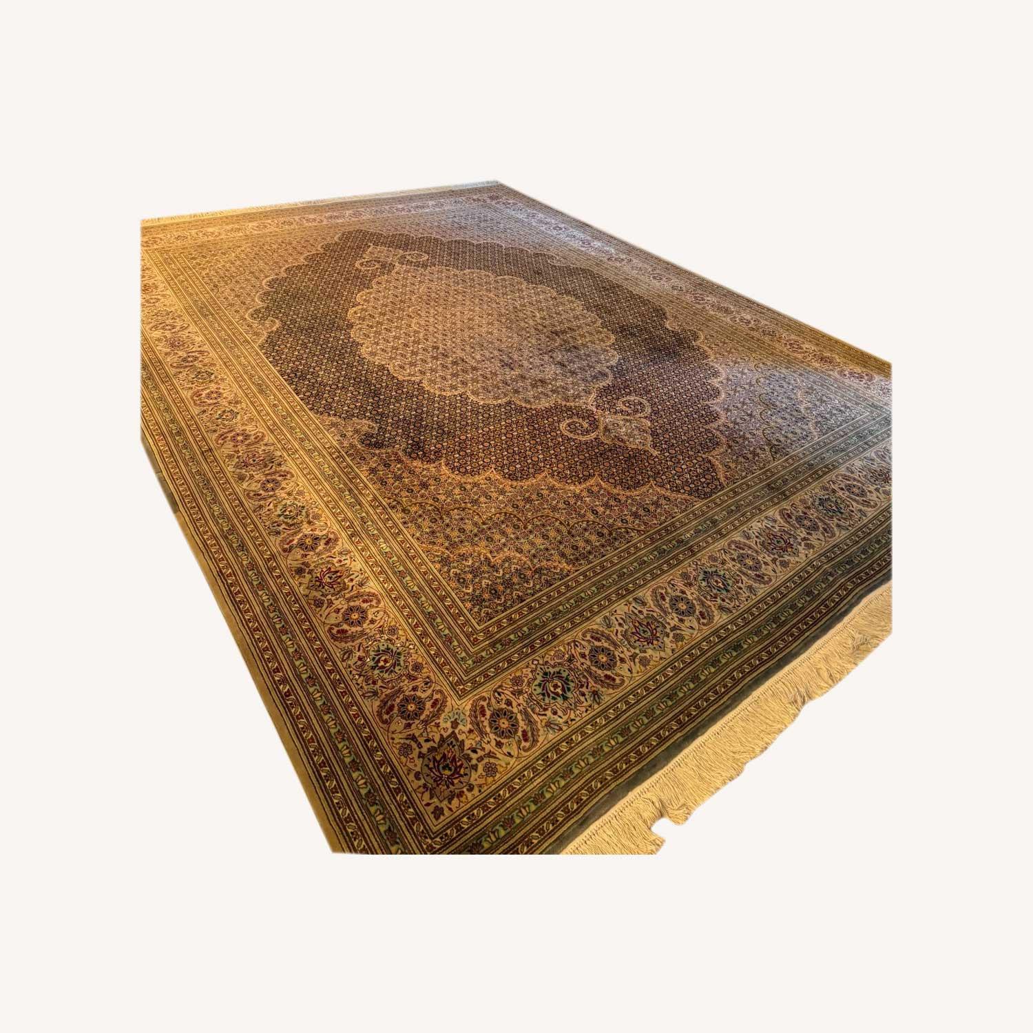 Persian Tabriz Wool & Silk Area Rug 10' x 13.6' - image-0