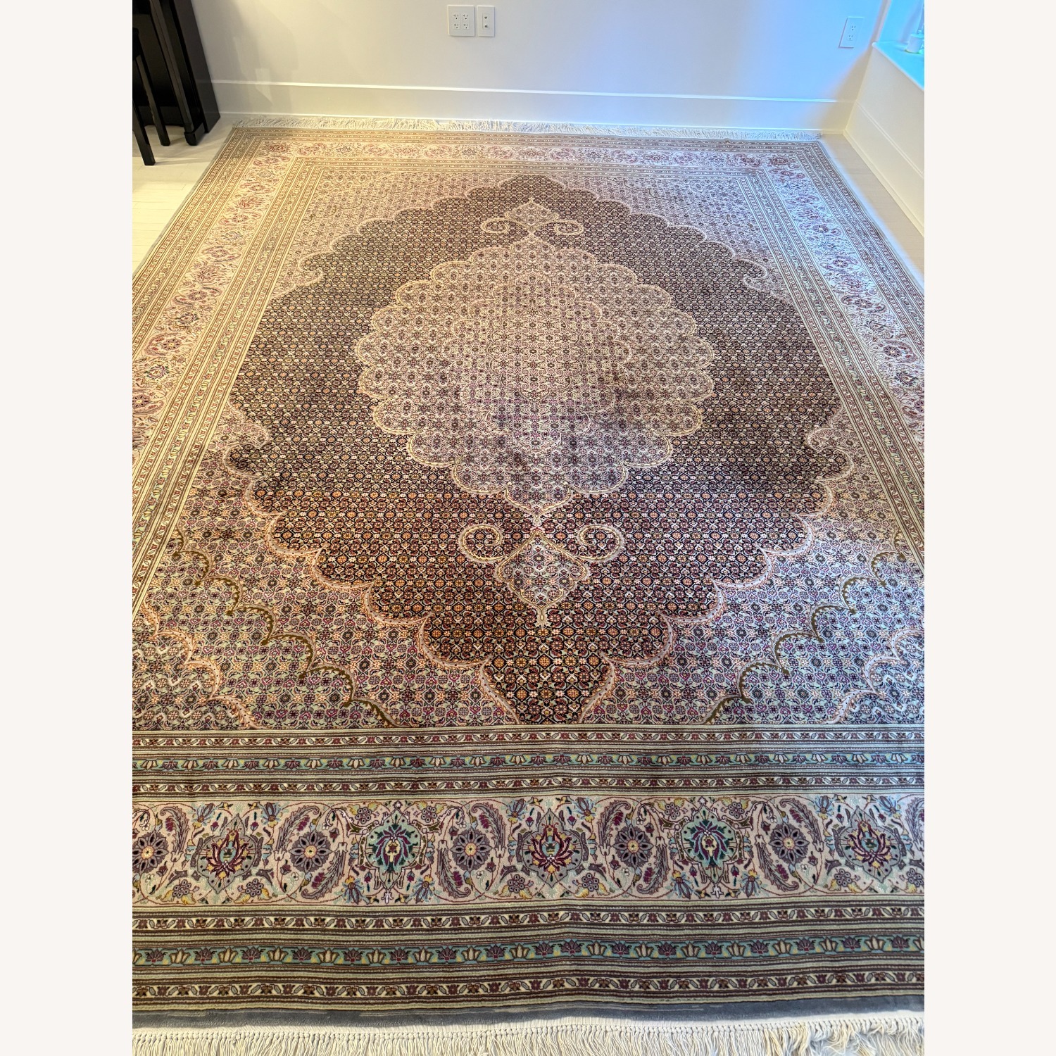 Persian Tabriz Wool & Silk Area Rug 10' x 13.6' - image-4