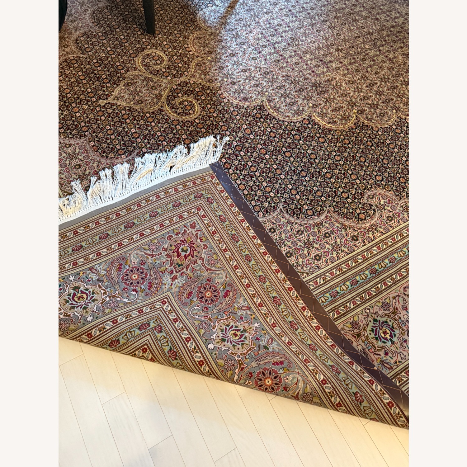 Persian Tabriz Wool & Silk Area Rug 10' x 13.6' - image-2