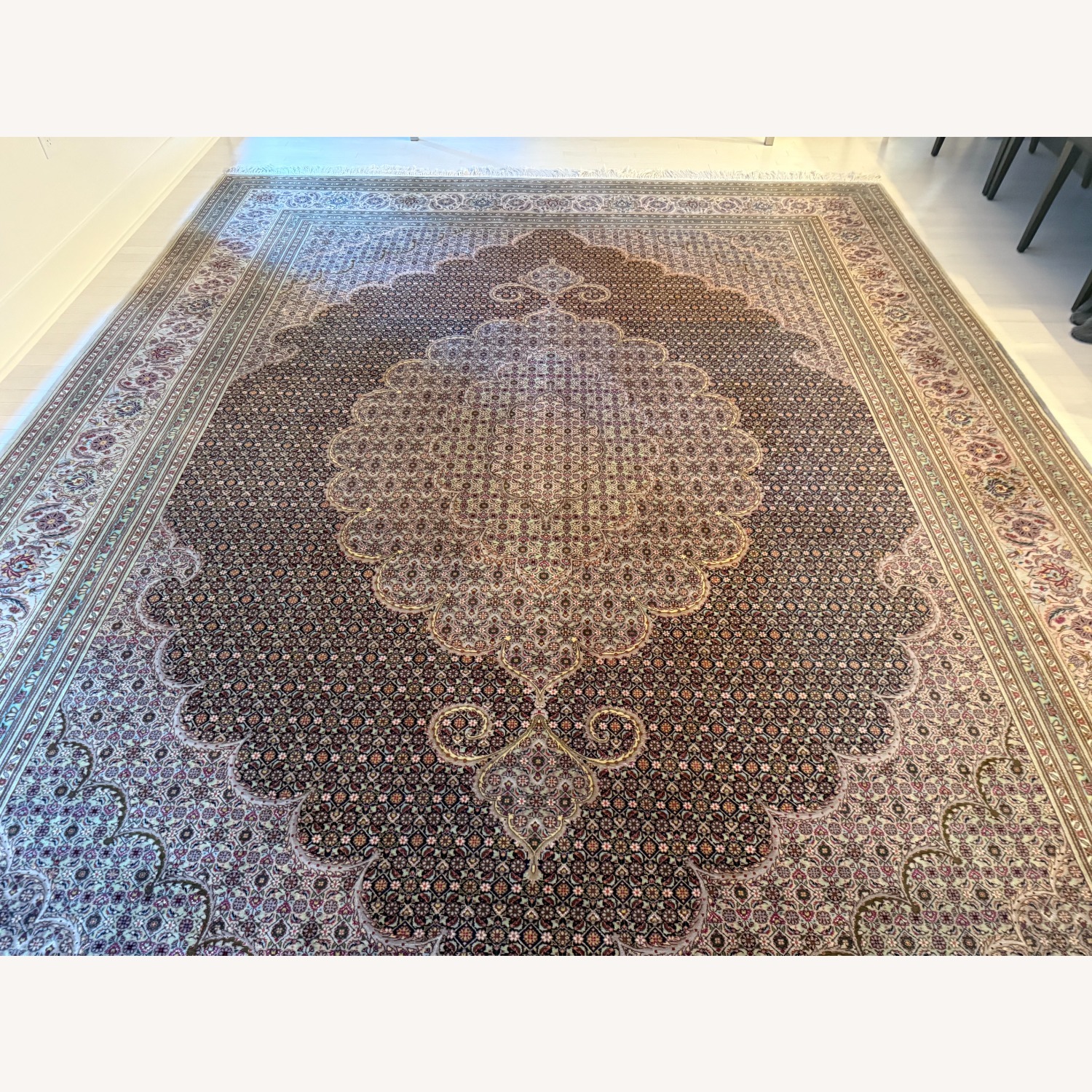 Persian Tabriz Wool & Silk Area Rug 10' x 13.6' - image-5