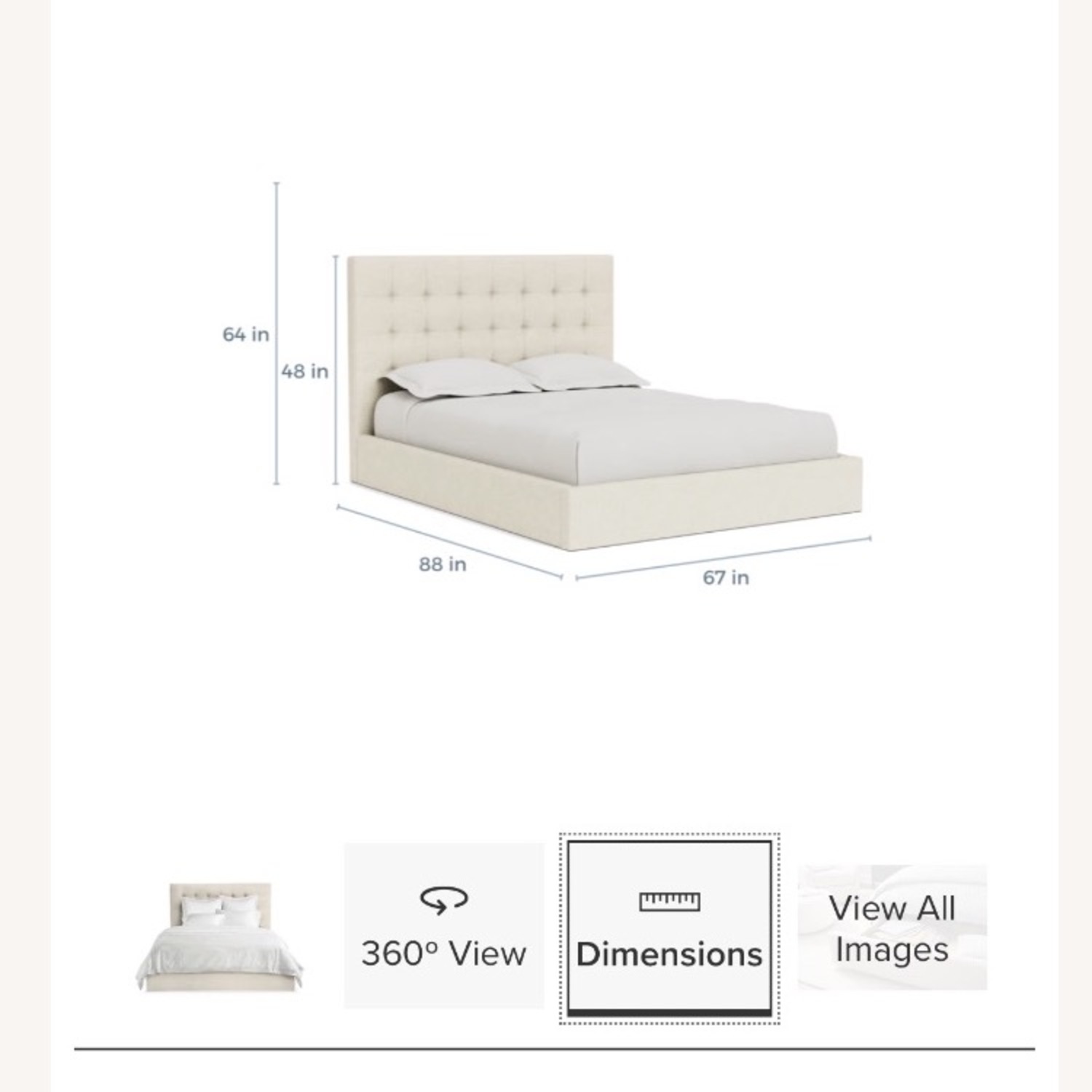 Room & Board Gray Queen Bed W Drawer - image-2