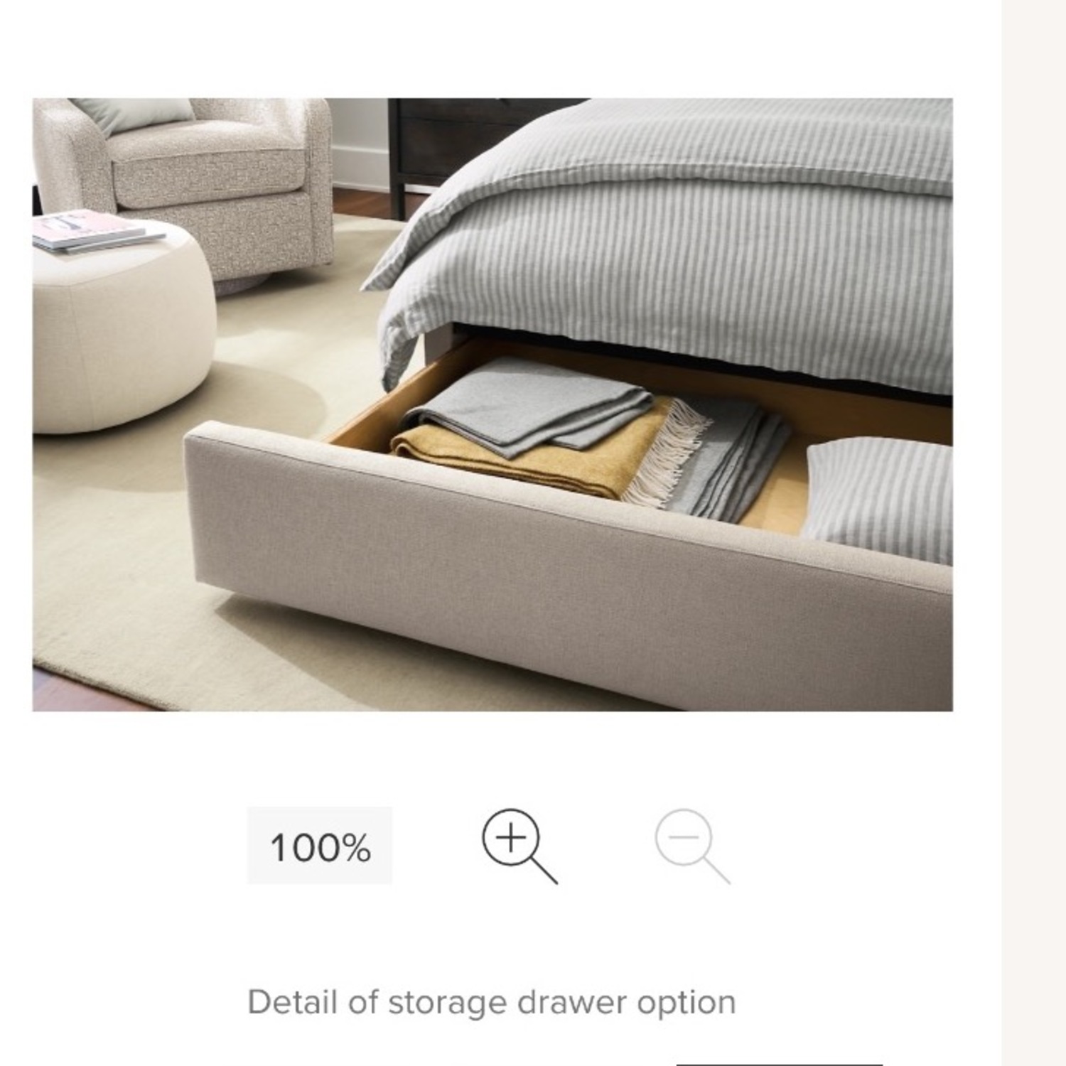 Room & Board Gray Queen Bed W Drawer - image-3