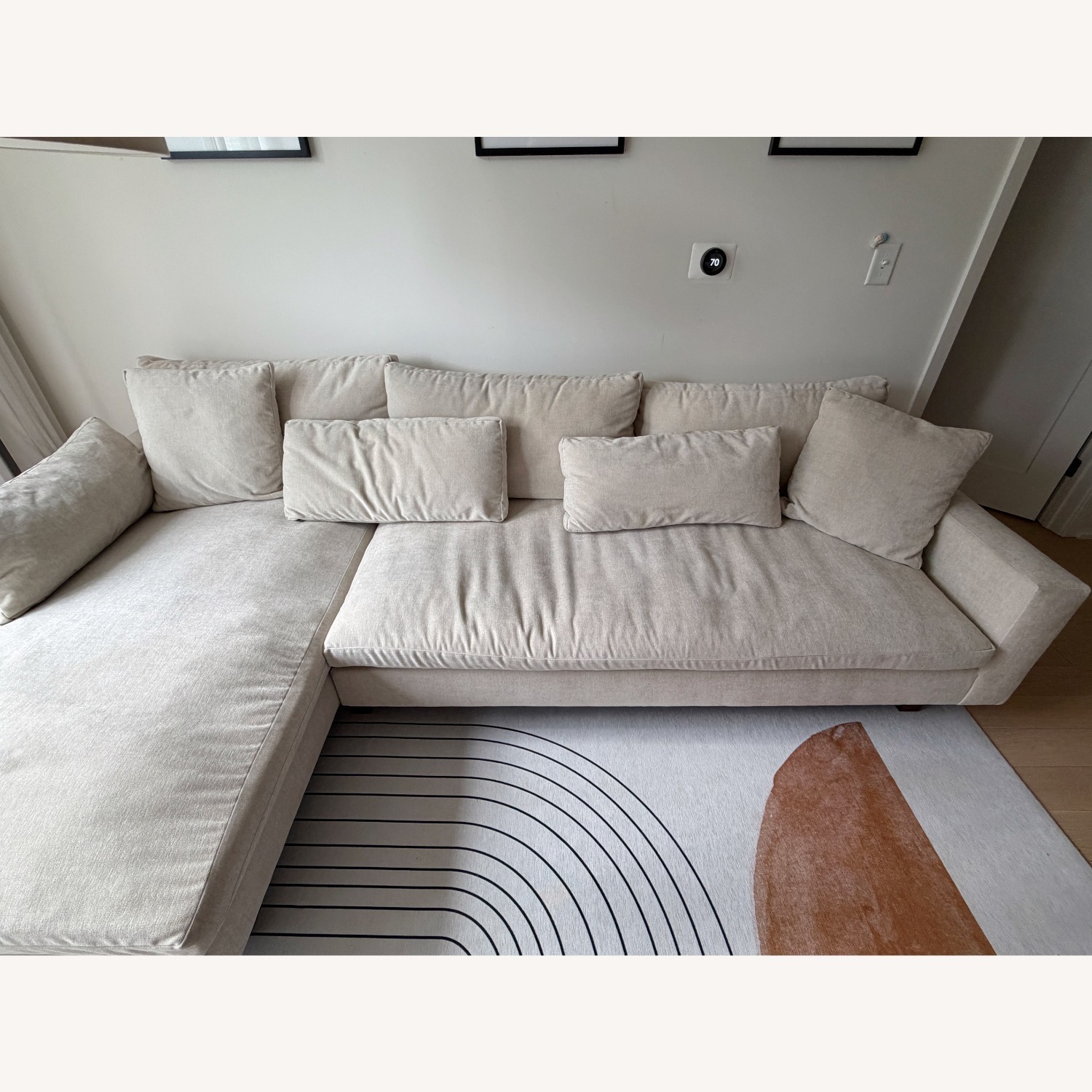 West Elm Harmony Velvet 2 Piece Sectional - image-5