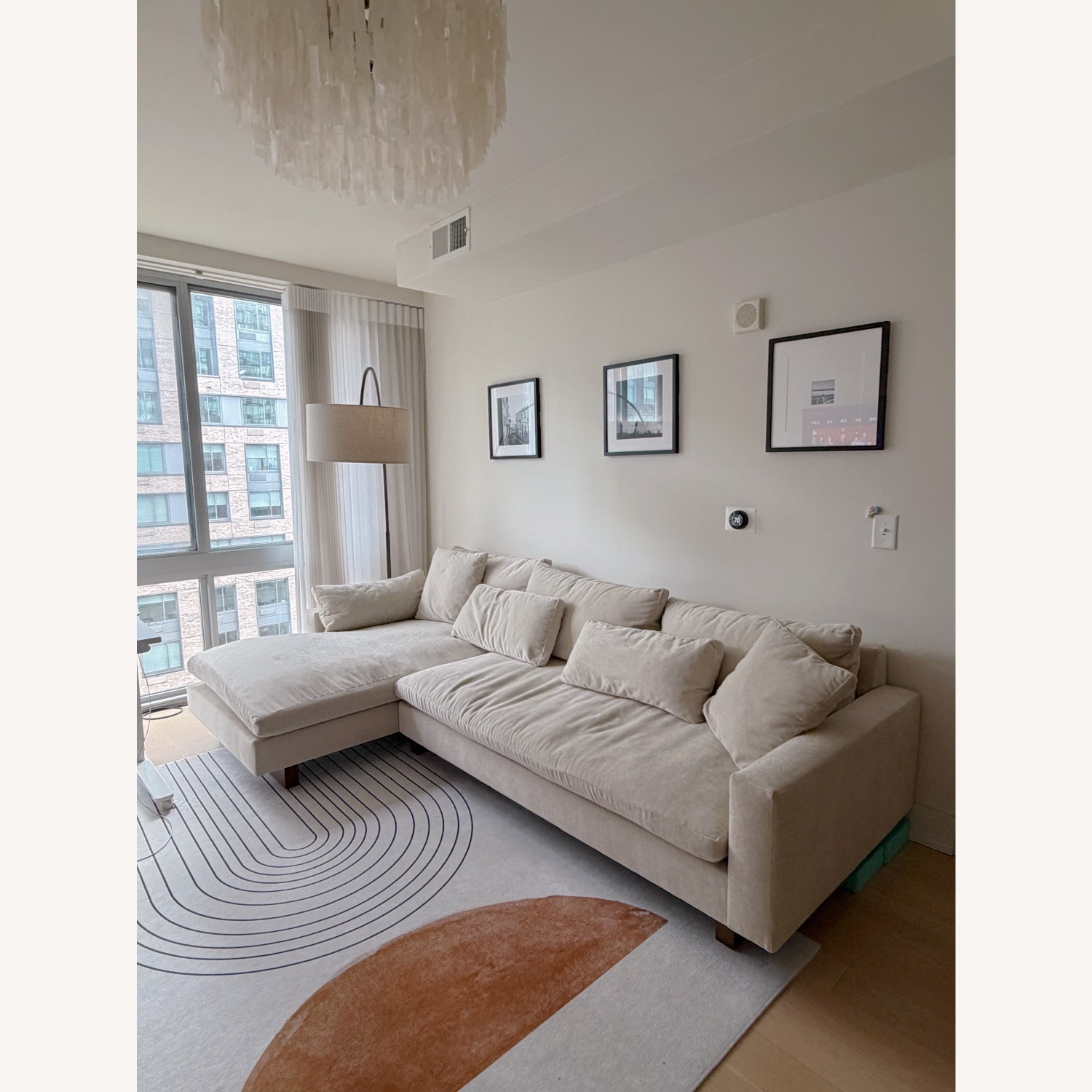 West Elm Harmony Velvet 2 Piece Sectional - image-2