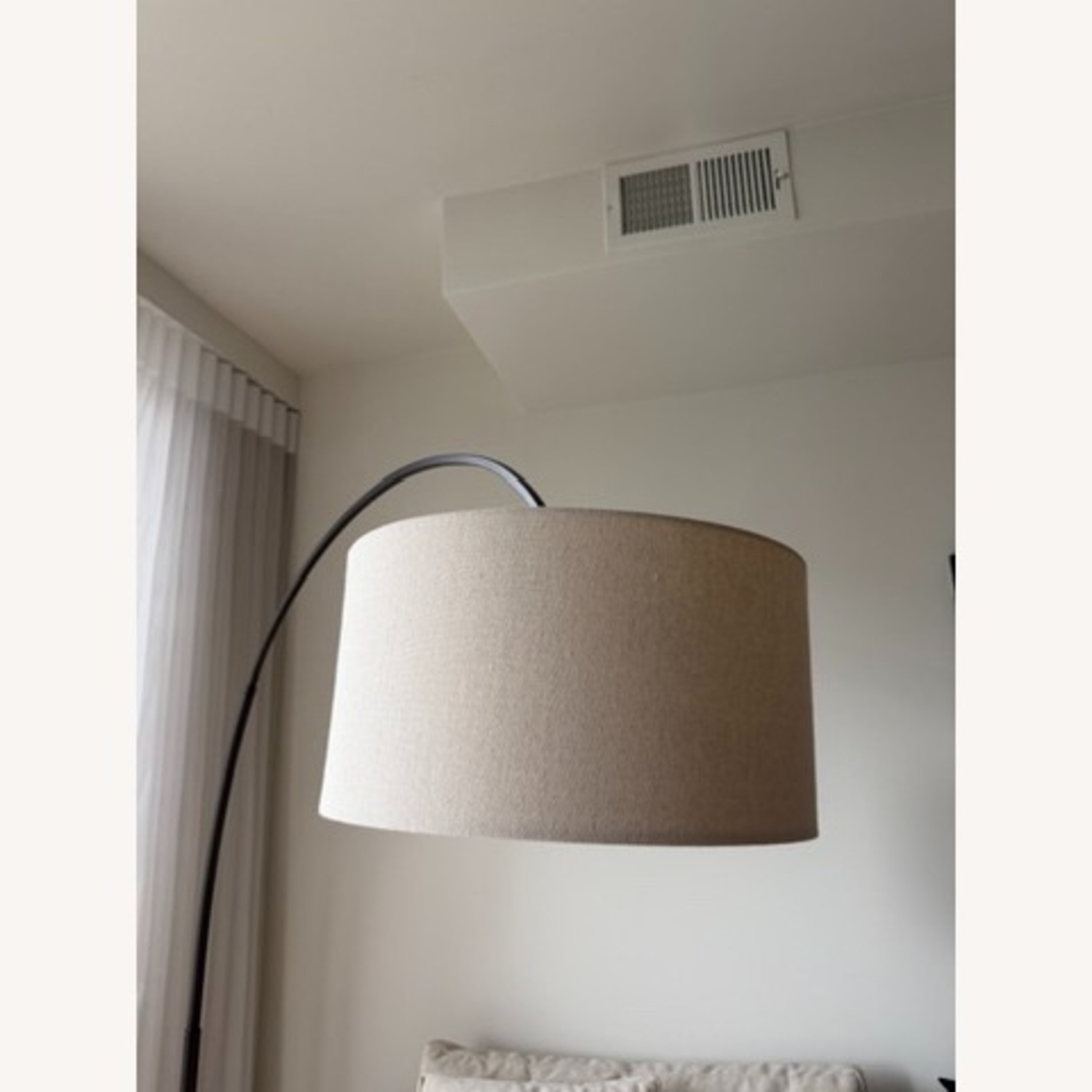 West Elm Overarching Linen Shade Floor Lamp - image-2