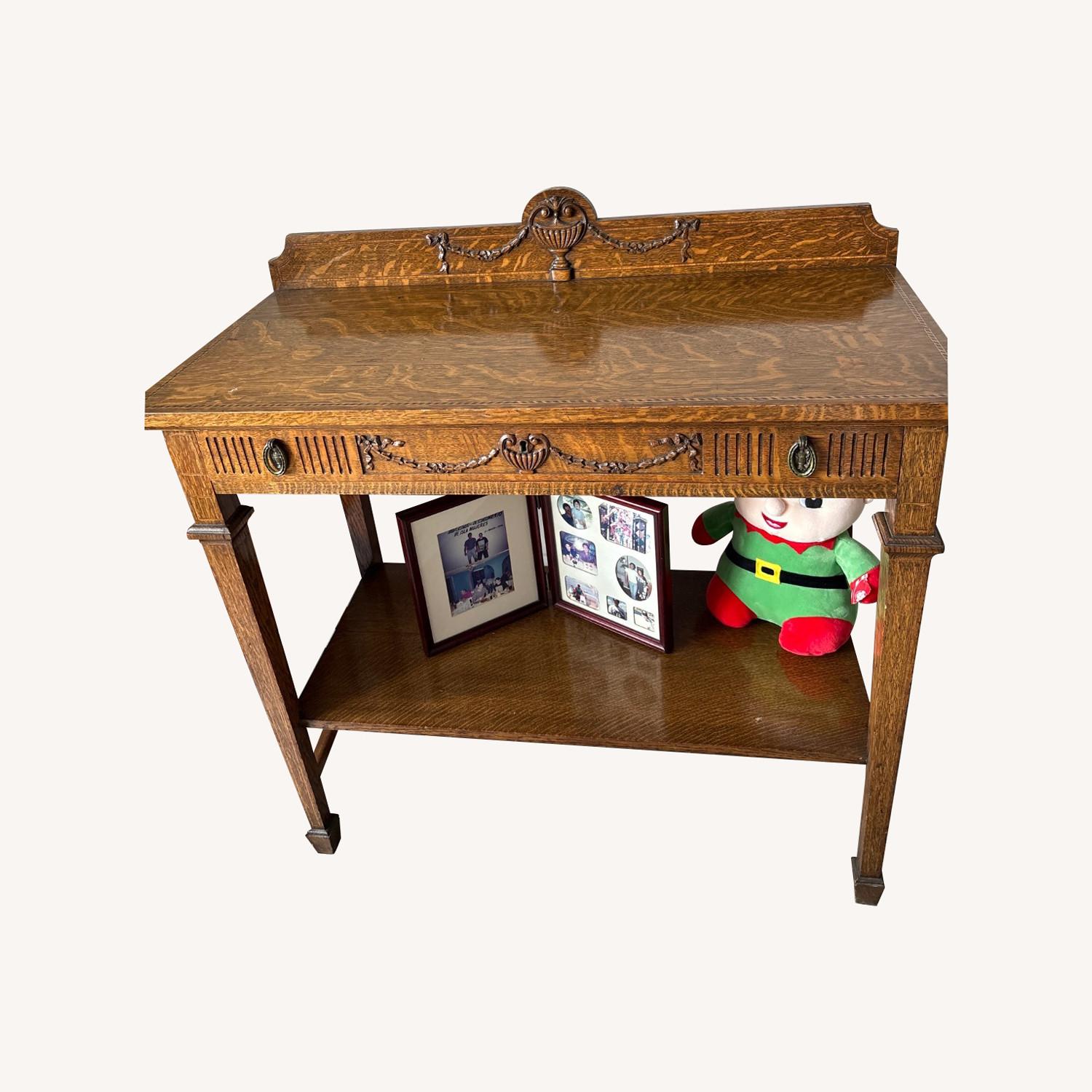 Oak Hand Carved Inlaid Wood - image-0