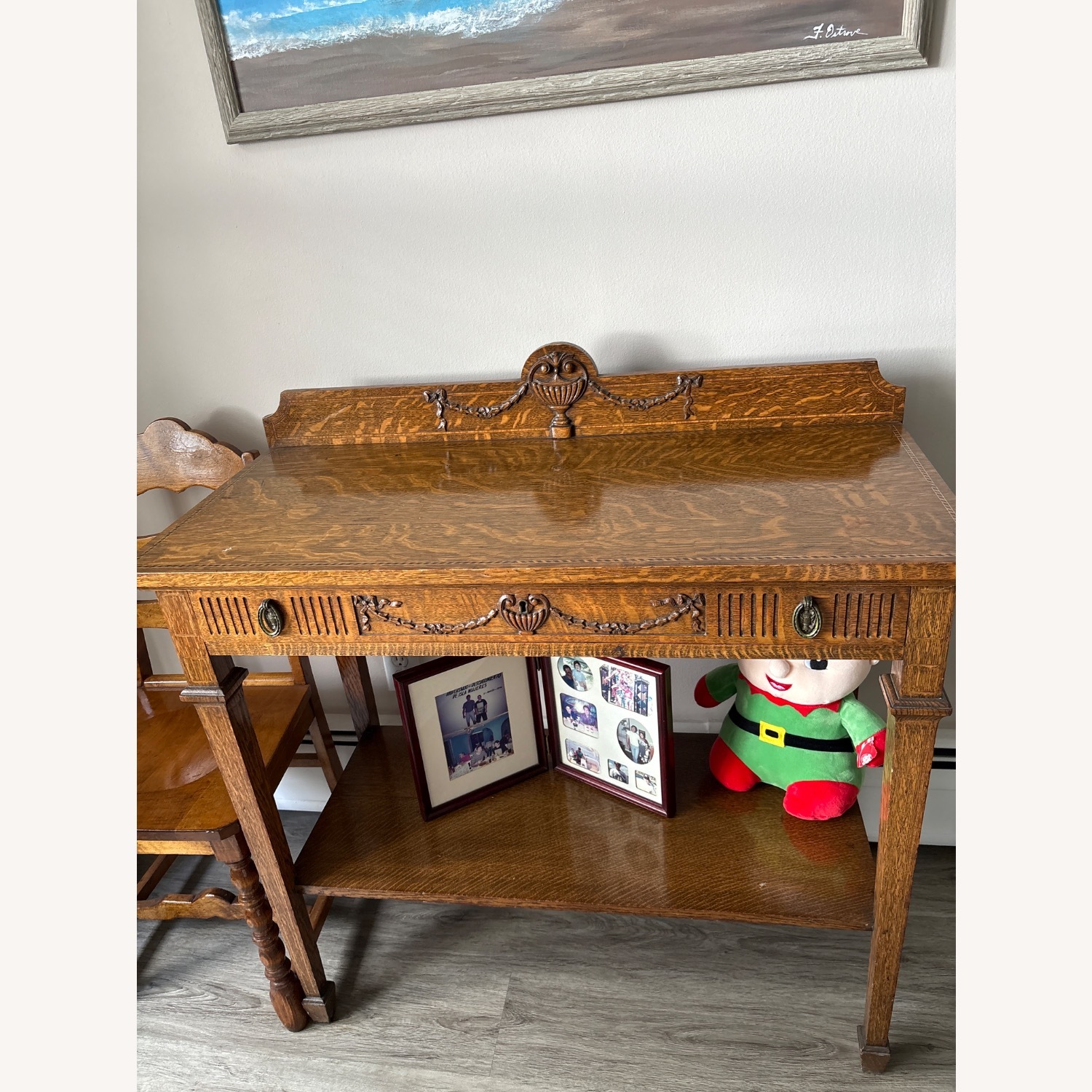 Oak Hand Carved Inlaid Wood - image-1