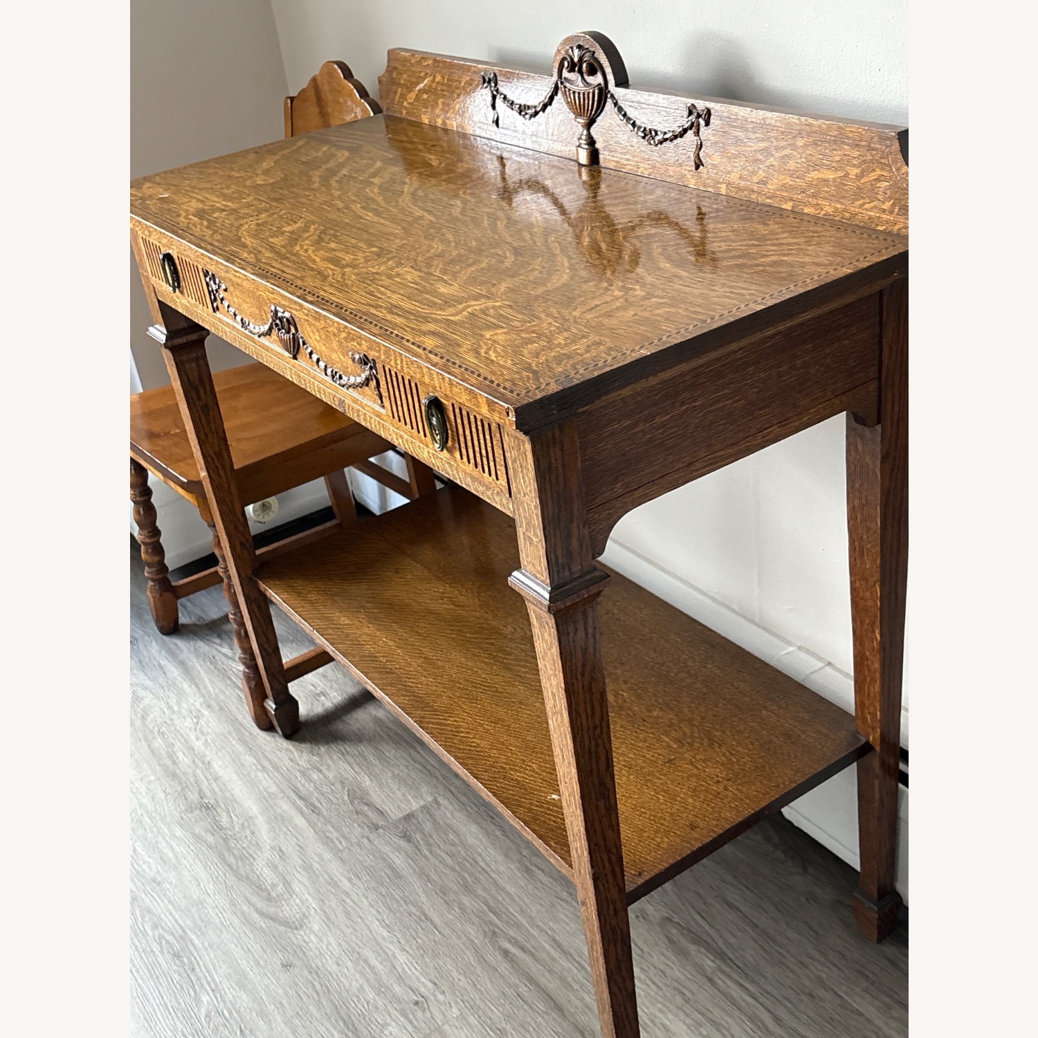 Oak Hand Carved Inlaid Wood - image-2