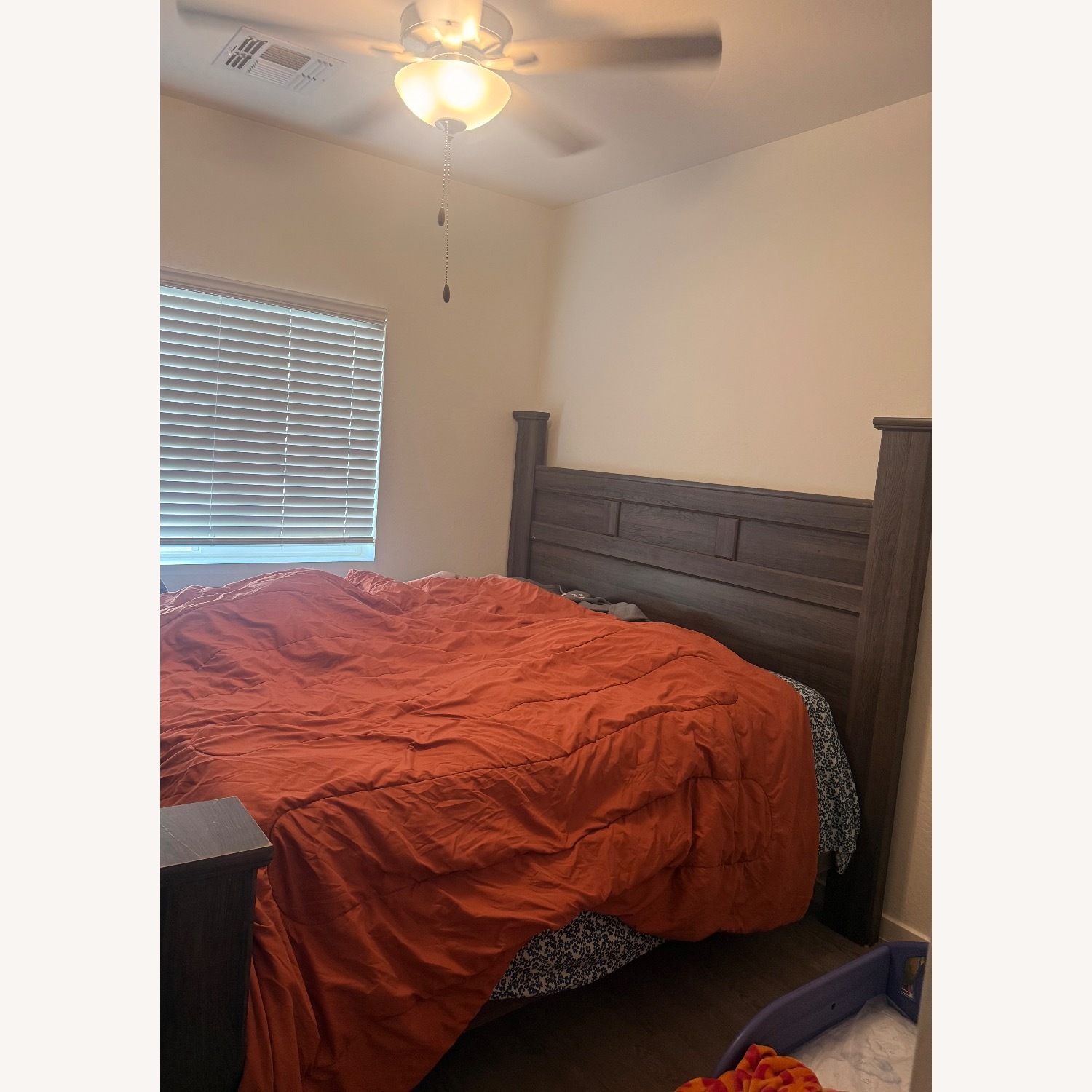 Ashley Furniture Dark Brown Wood King Bed - image-3