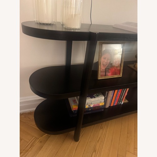 Used 3 Shelf Studio McGee Black Wood Bookcase for sale on AptDeco