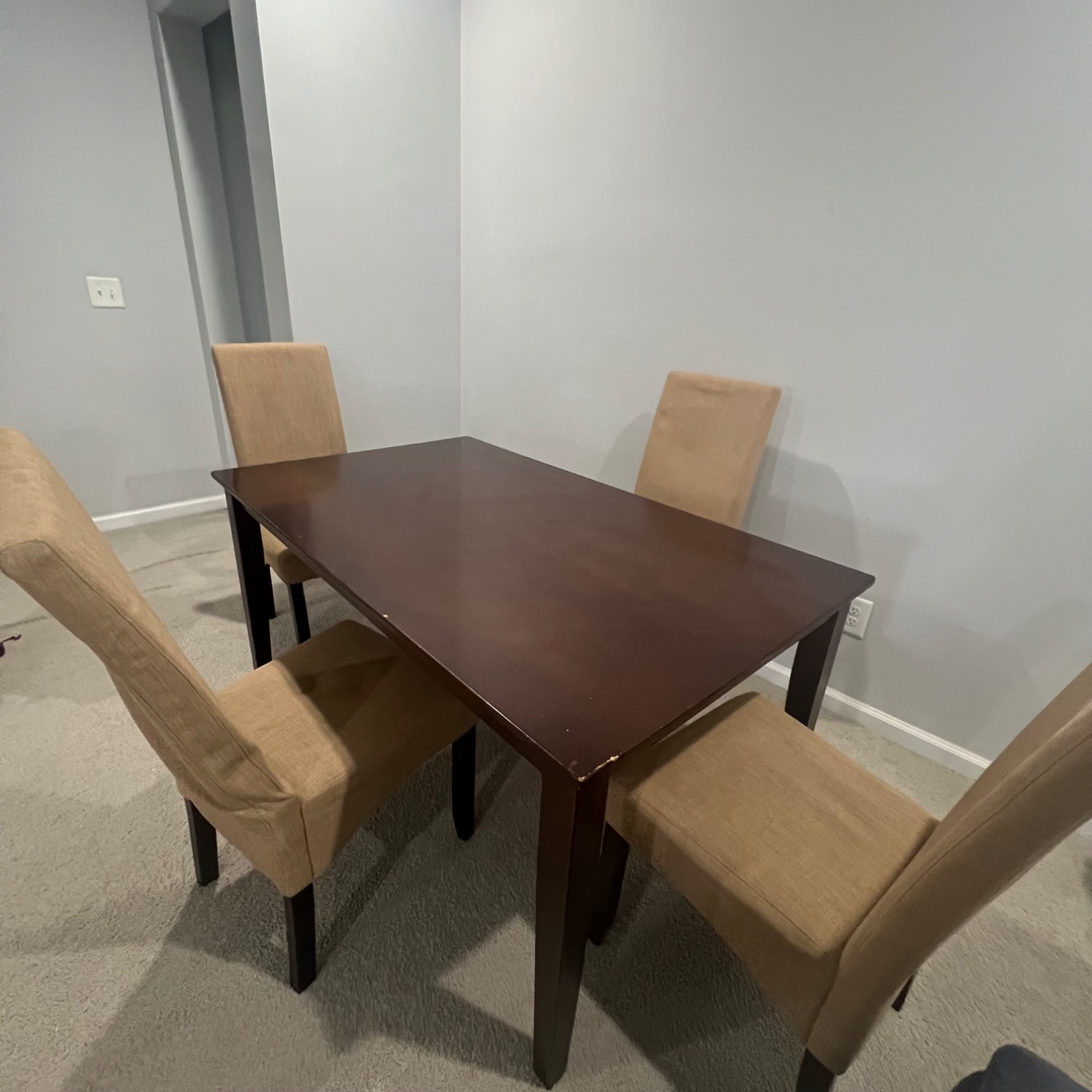 Brown Table With Tan Chairs - image-1