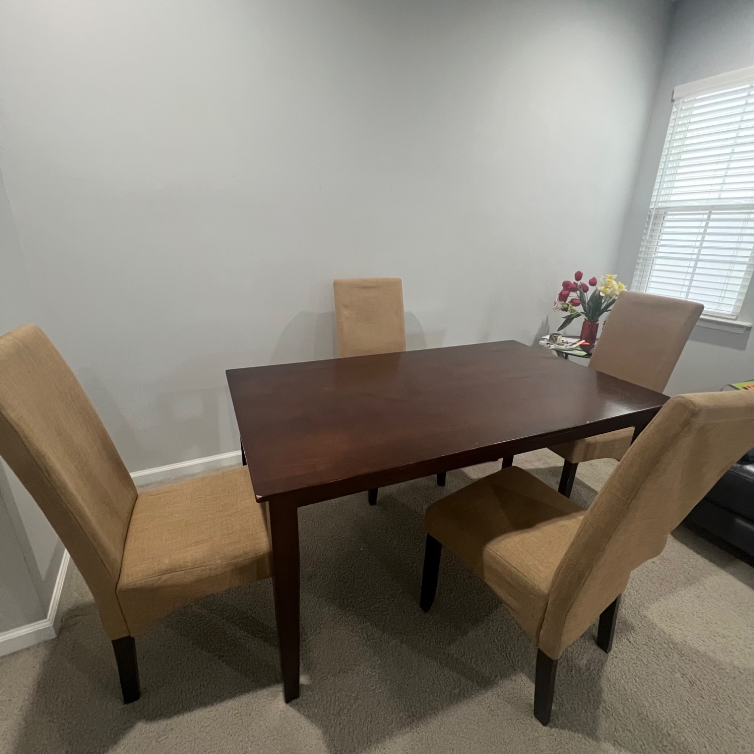 Brown Table With Tan Chairs - image-3