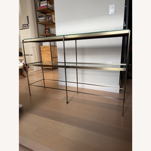 Used Pottery Barn Leona Console Table in Brass for sale on AptDeco