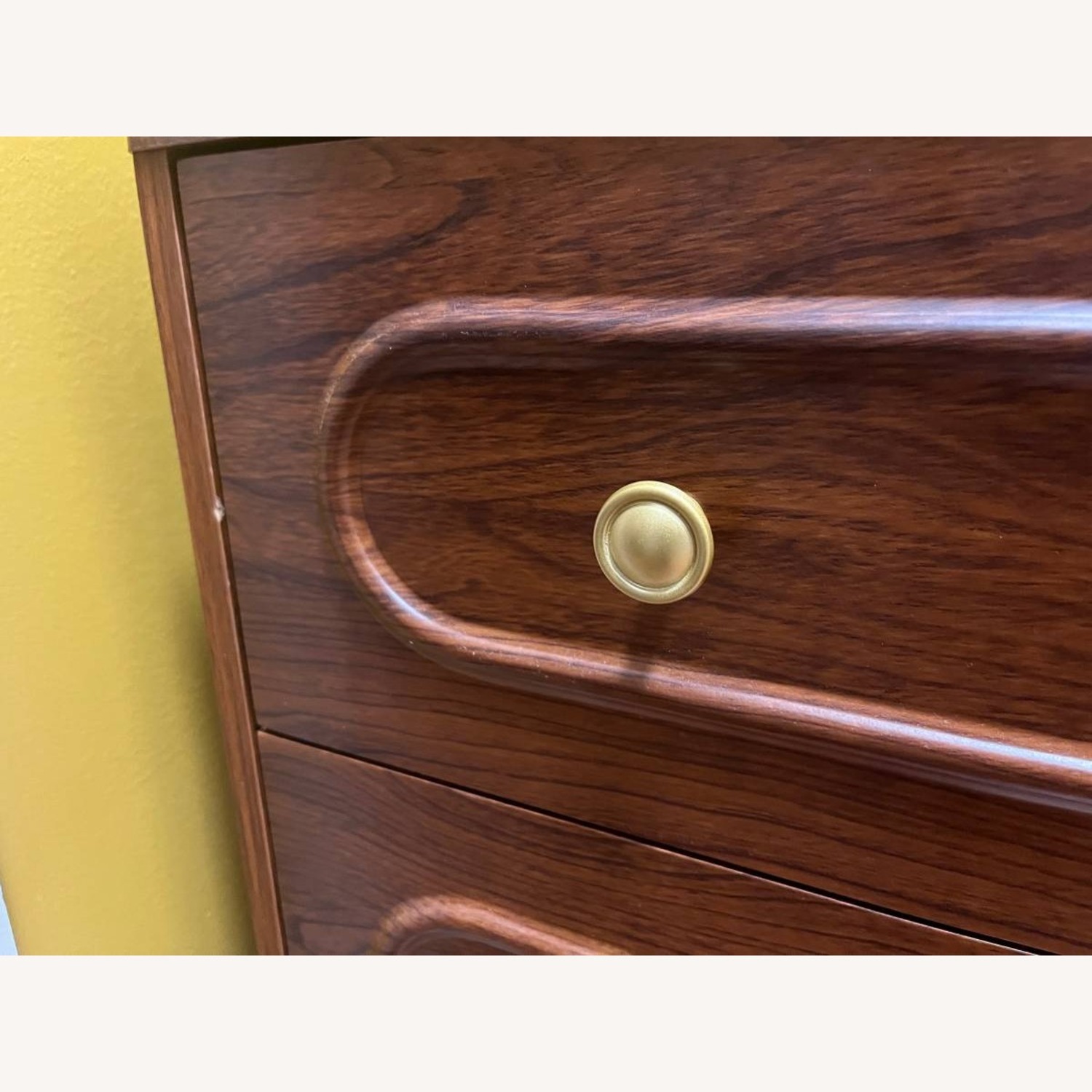 Dark Brown Dresser With Gold Knobs - image-3