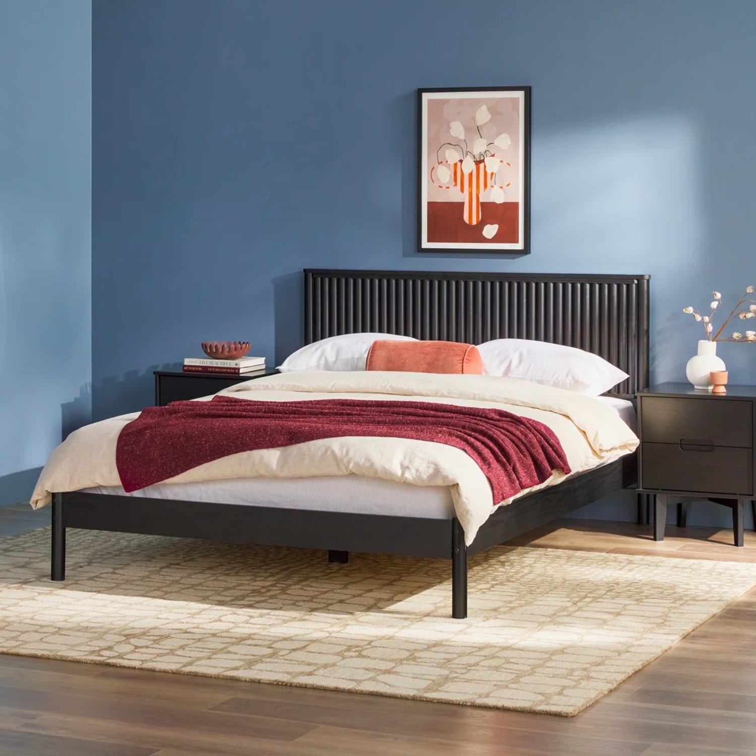 Wayfair Lark Manor Black Wood Queen Bed - image-5