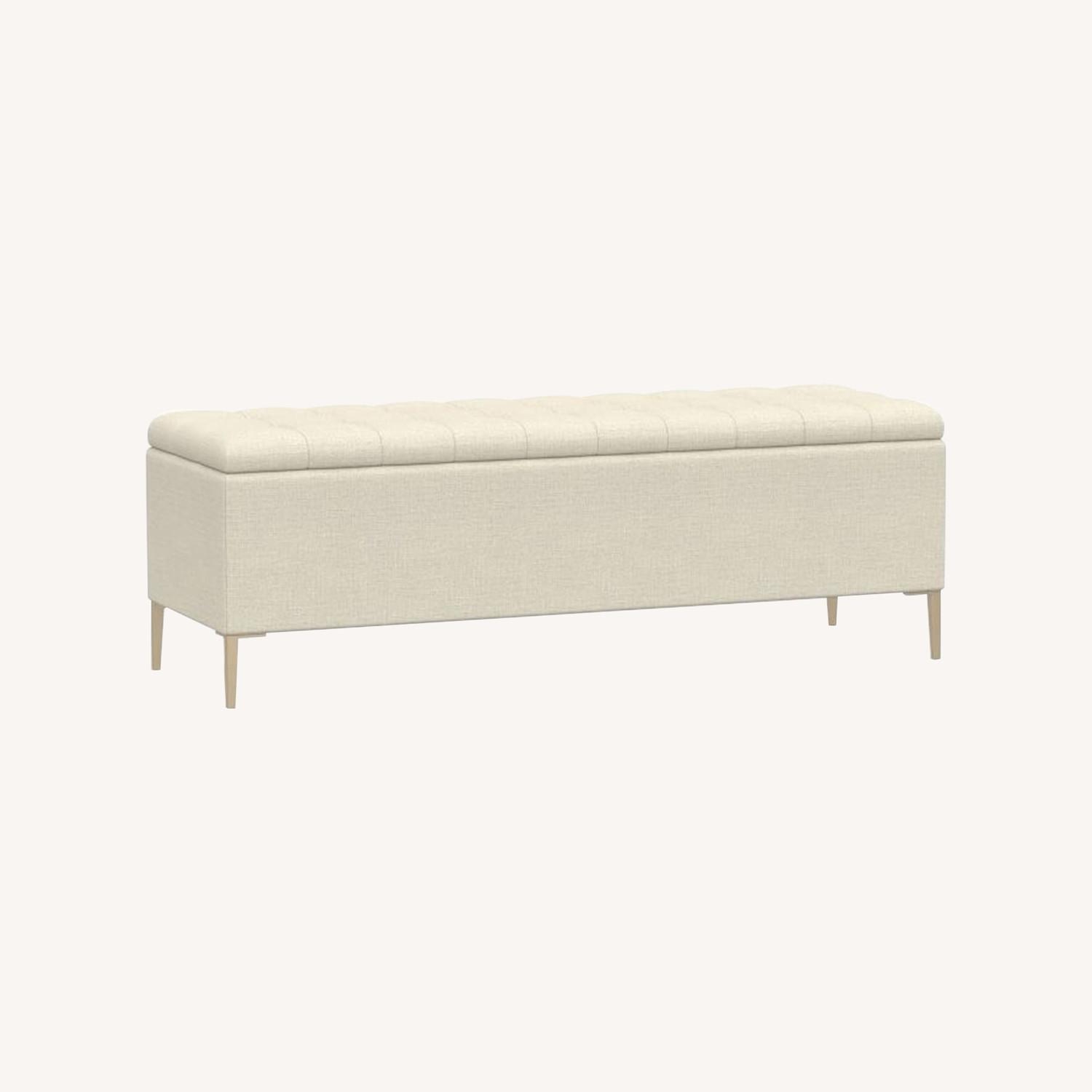 Pottery Barn Anya Tufted Upholstered Storage Bench - image-0