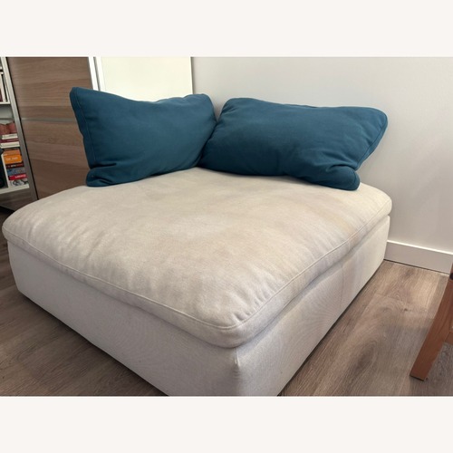 Used Hay Hackney Fabric Ottoman (Light Beige Color) for sale on AptDeco