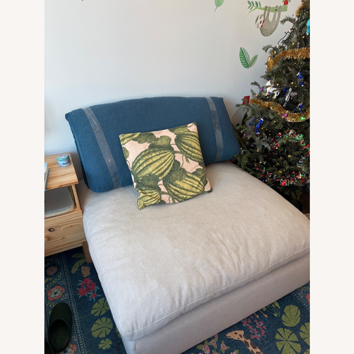 Hay Hackney Fabric Ottoman (Light Beige Color) - image-2