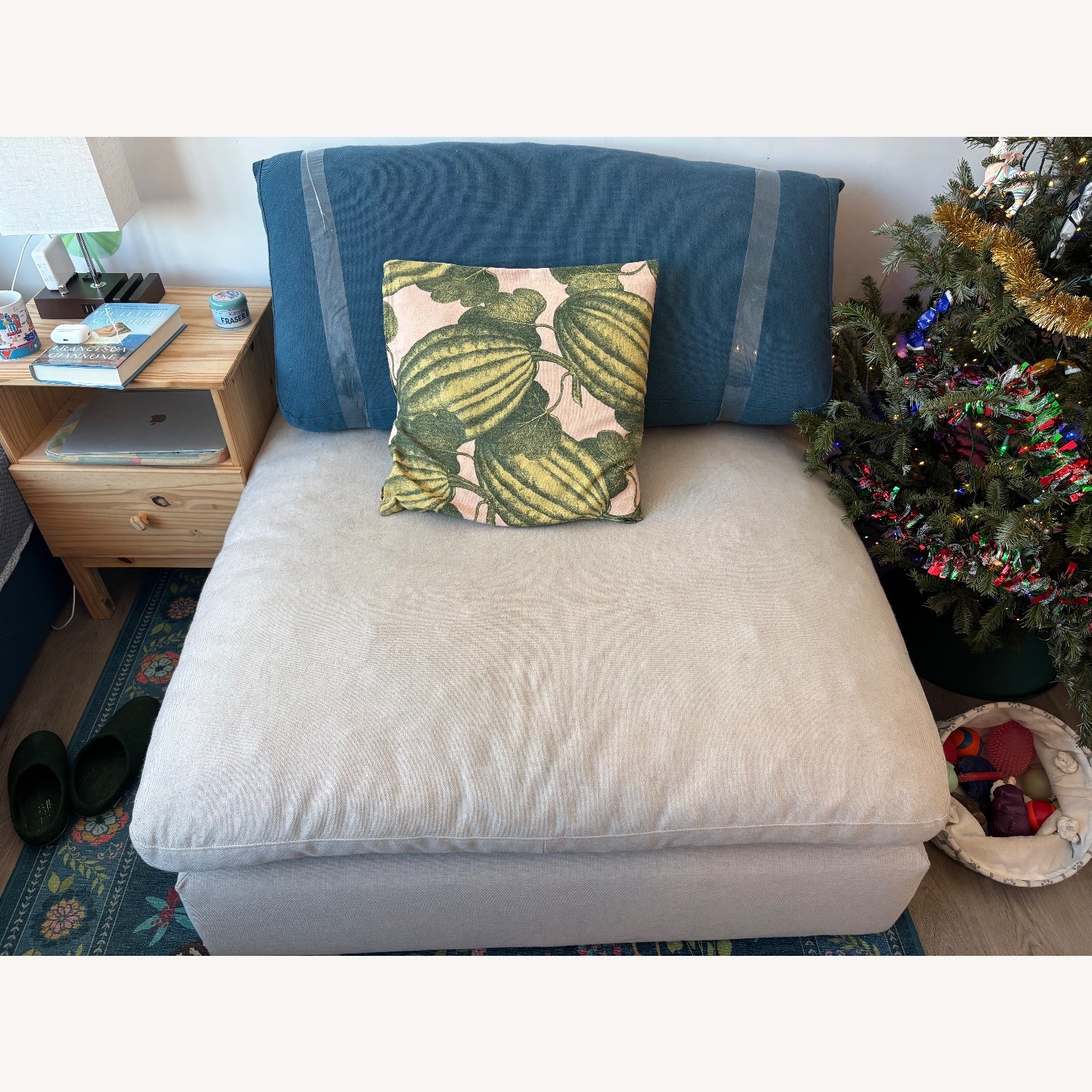 Hay Hackney Fabric Ottoman (Light Beige Color) - image-3