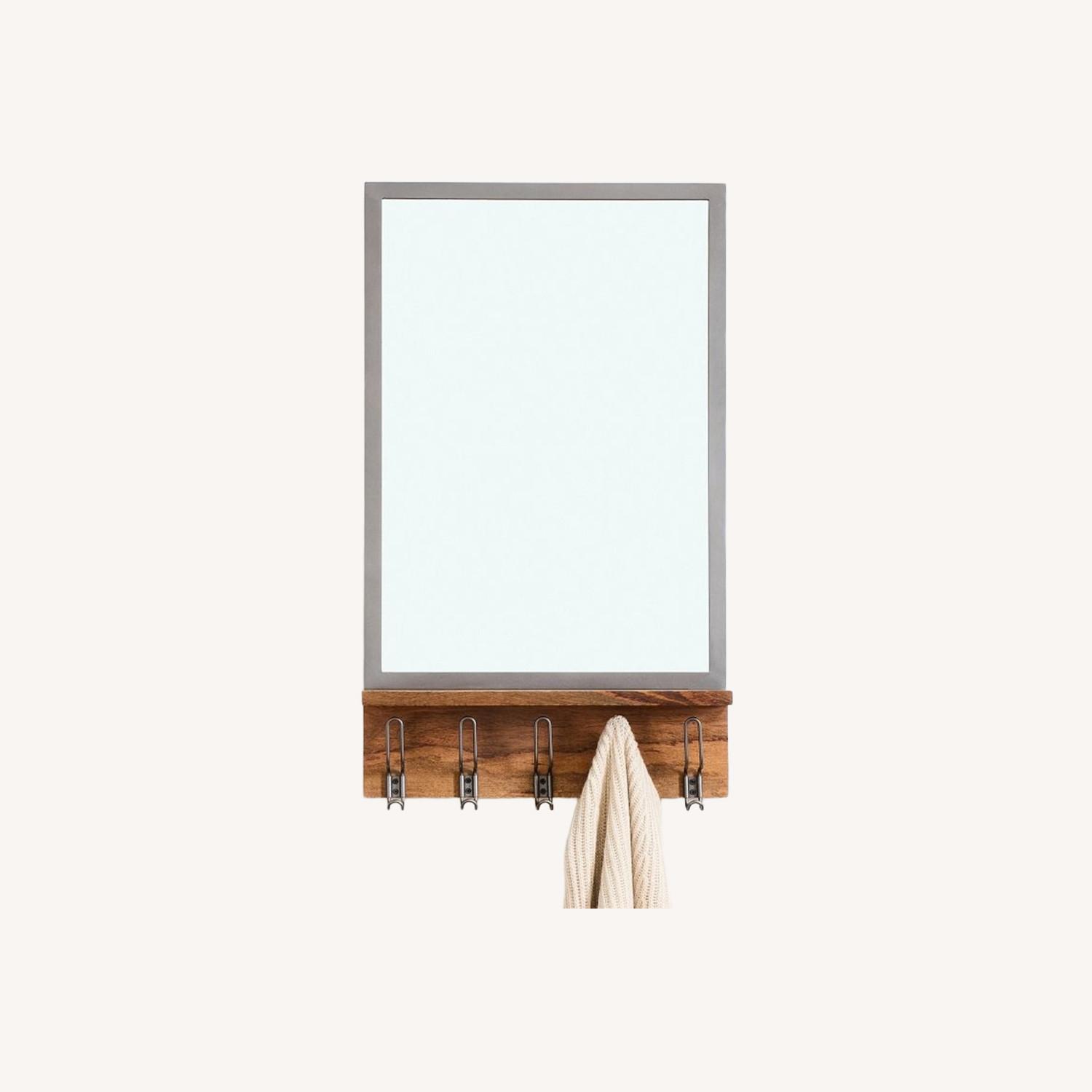 West Elm Dark Gray Metal Wall Mirror - image-0