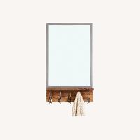 West Elm Dark Gray Metal Wall Mirror
