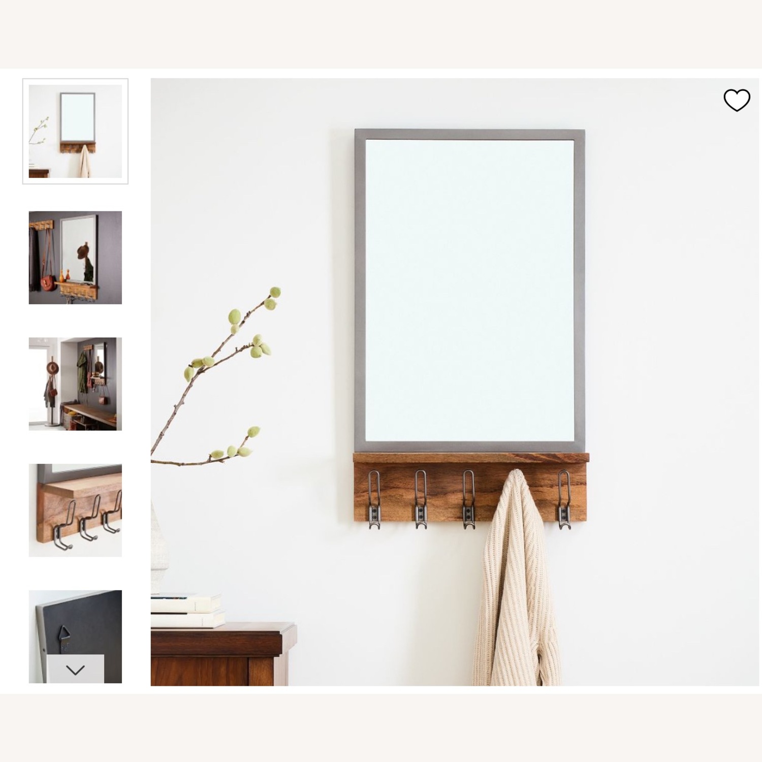 West Elm Dark Gray Metal Wall Mirror - image-4