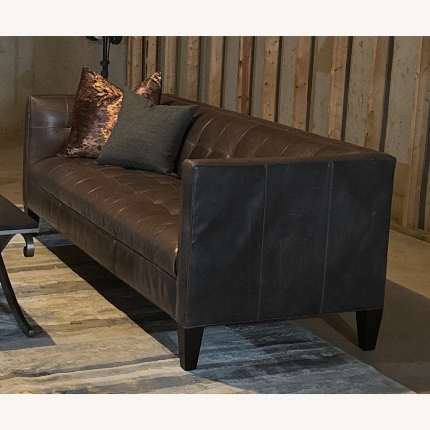 Mitchell Gold + Bob Williams Gray Leather Sofa - image-4