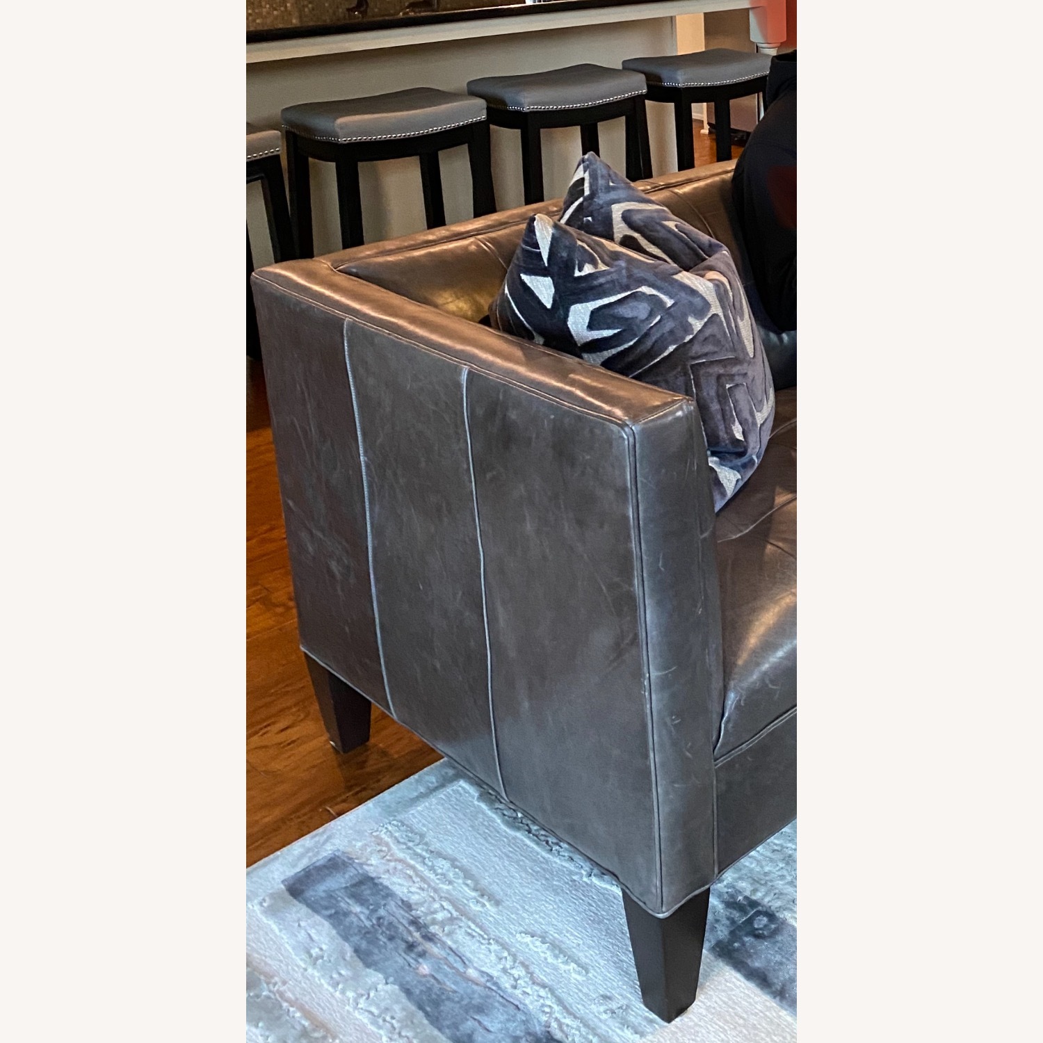 Mitchell Gold + Bob Williams Gray Leather Sofa - image-3