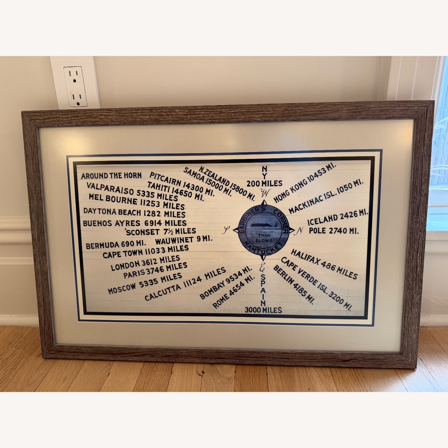 Nantucket - Framed Compass Rose - image-1