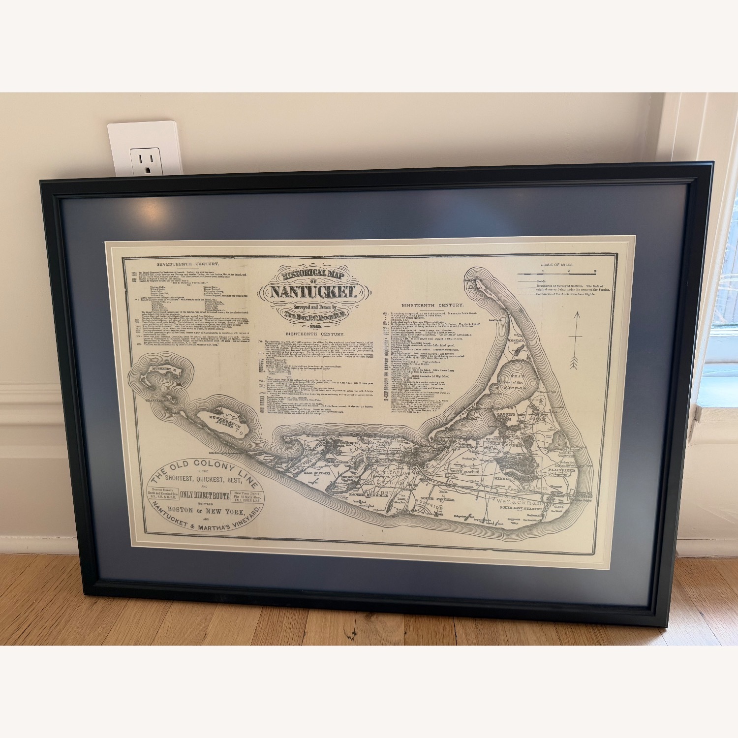 Nantucket - Framed Historical Map (Print) - image-1