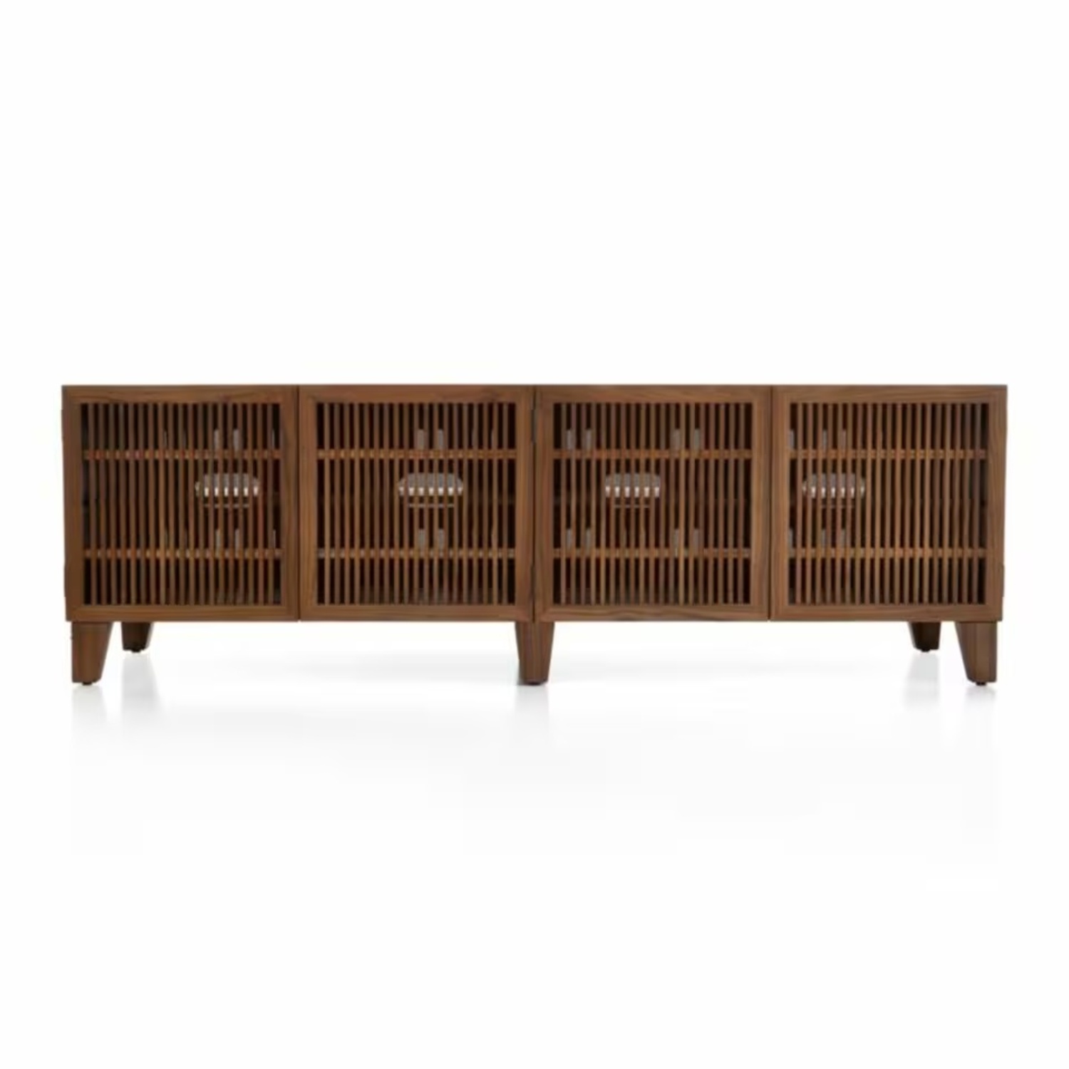 Crate & Barrel Marin Shiitake Dark Brown Wood Media Storage - image-4