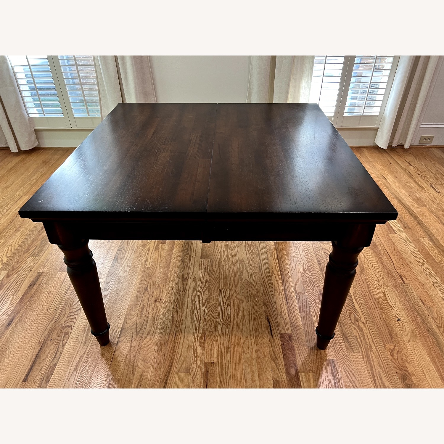 World Market Dark Brown Wood Dining Table - image-5