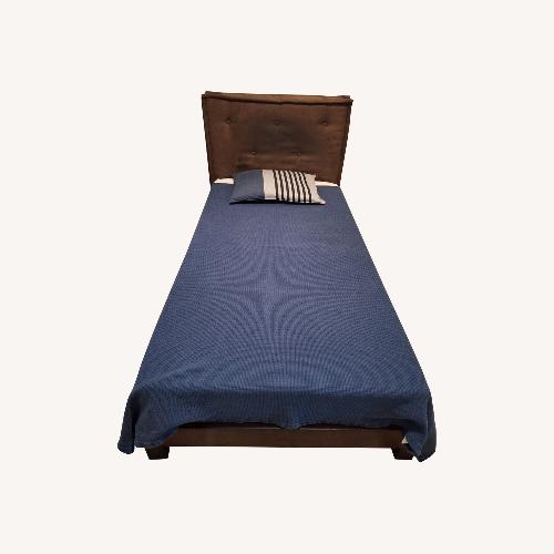 Used Pottery Barn Teen Dark Brown Wood Twin Bed for sale on AptDeco