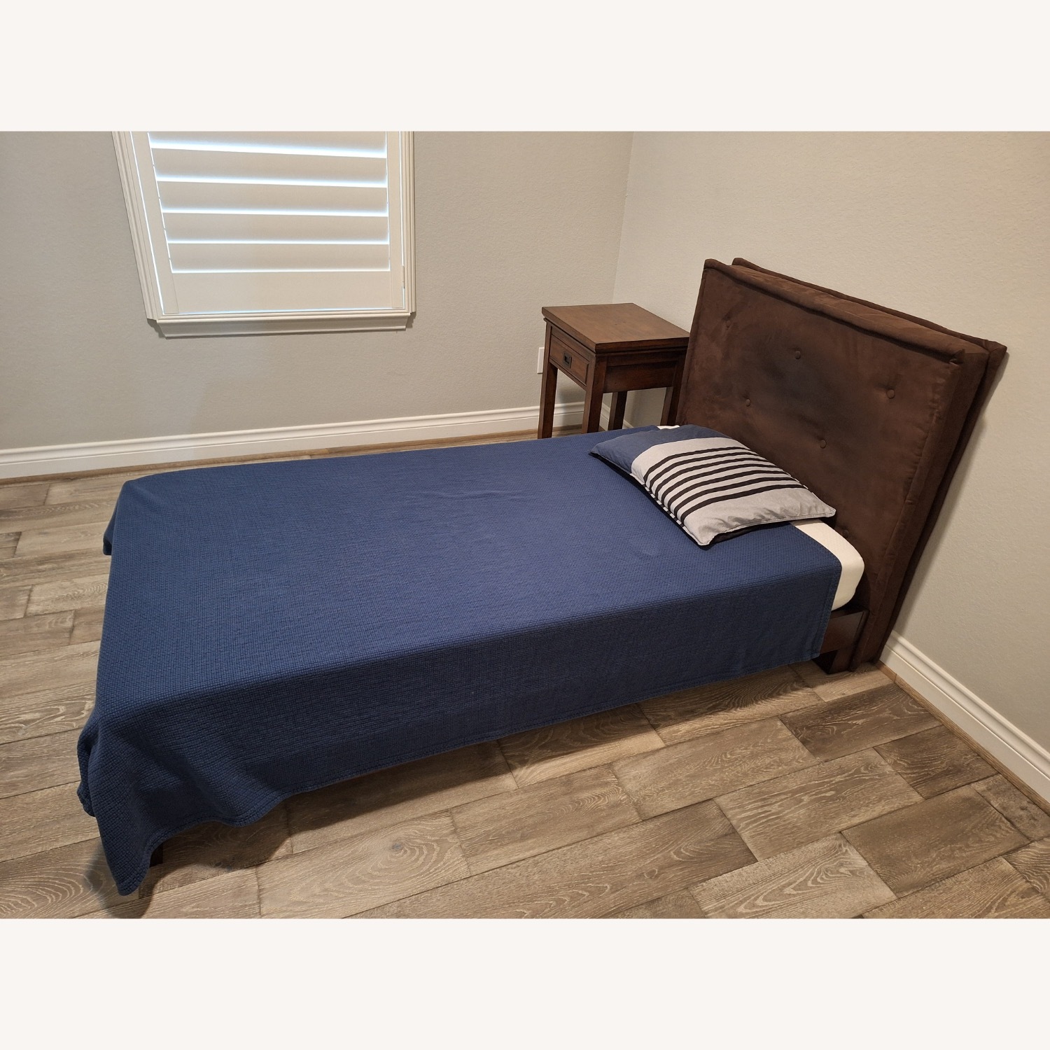 Pottery Barn Teen Dark Brown Wood Twin Bed - image-2