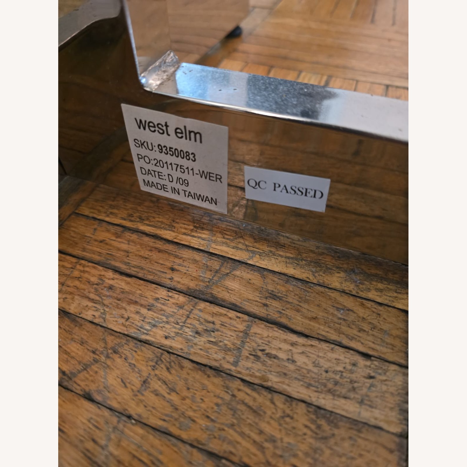 West Elm Silver 60" Chrome and Glass Dining Table - image-5