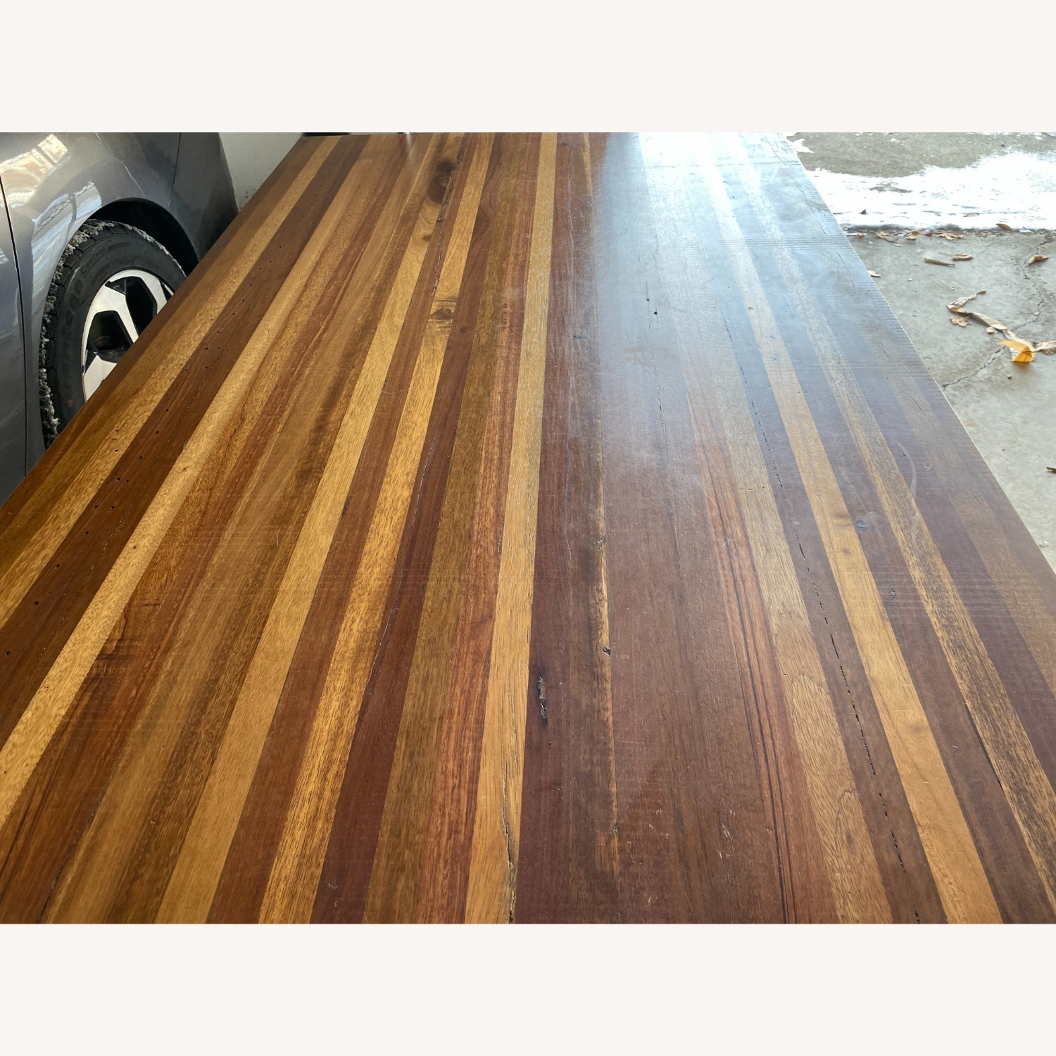 Crate & Barrel Parsons Recycled Multi-Wood Dining Table - image-2